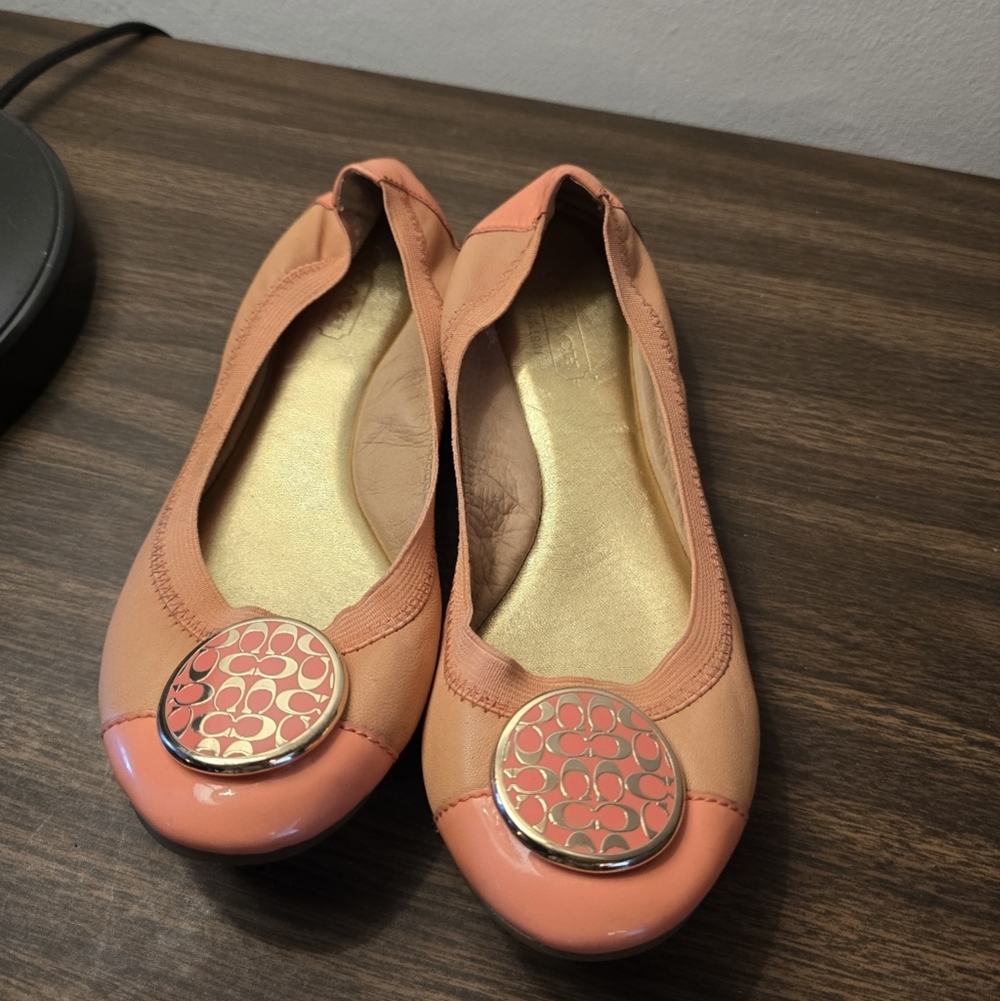 Coach Women's Coral Ballet Flats 5 1/2